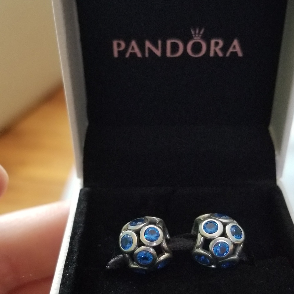 2 Nwt pandora blue whimsical lights charms
